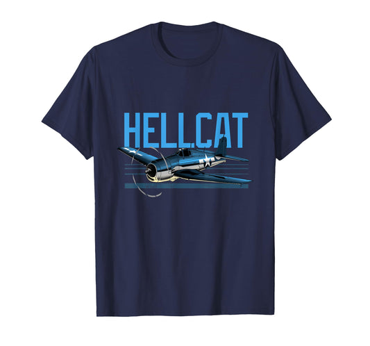 USA Military Warbird Airplane Hellcat WWII Vintage Fighter T-Shirt