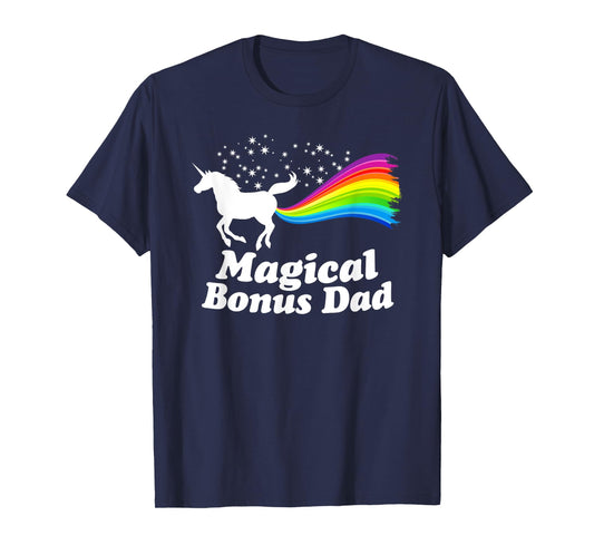 Magical Bonus Dad Unicorn Farting Rainbow T Shirt -Funny Tee T-Shirt