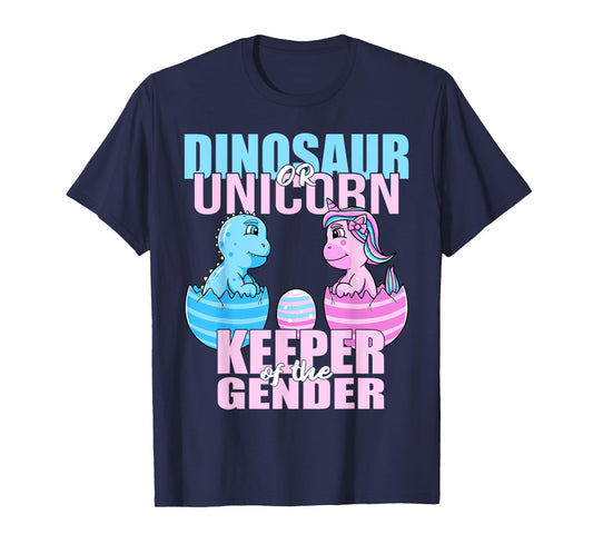 Dinosaur Or Unicorn Keeper of the Gender Reveal Party Women T-Shirt