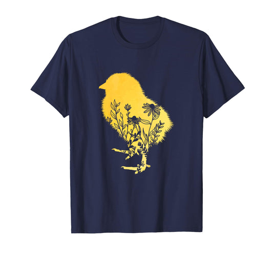 Kids Girls Chick Floral Toddler Easter Baby Chicken Cute Flower T-Shirt