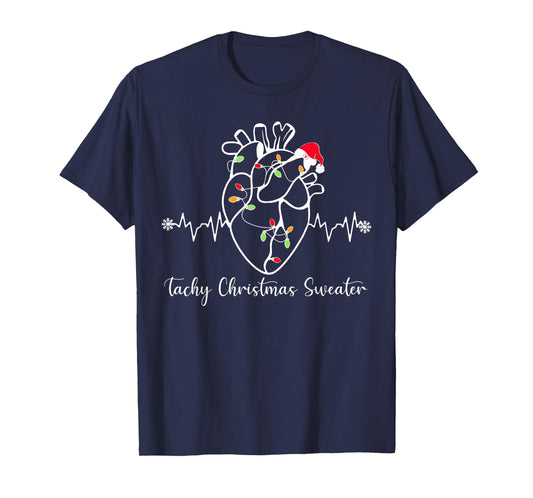 Tachy Christmas Sweater Anatomy Heart Cardiac Nurse Xmas T-Shirt