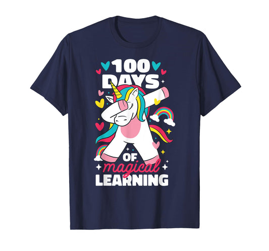 100 Days of Magical Learning 100th Day of School Unicorn T-Shirt