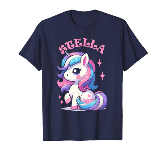 Stella Cute Unicorn Design for Girls Name Stella T-Shirt