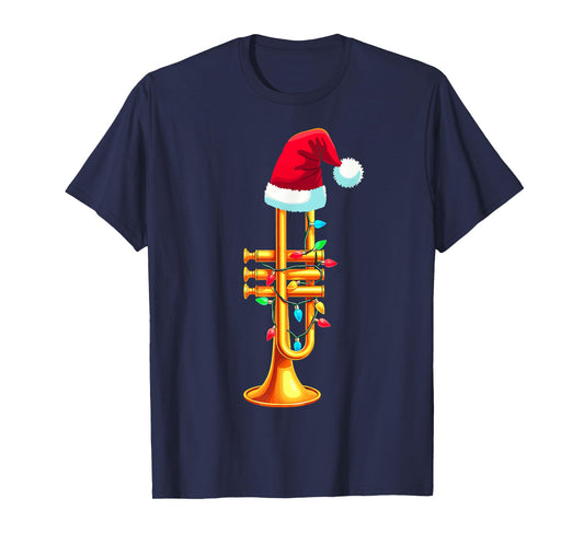 Santa Trumpet Musician Music Lover Xmas Christmas Party Tee T-Shirt