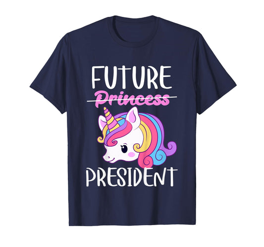 Kids Future President Girls Feminist Unicorn T-Shirt