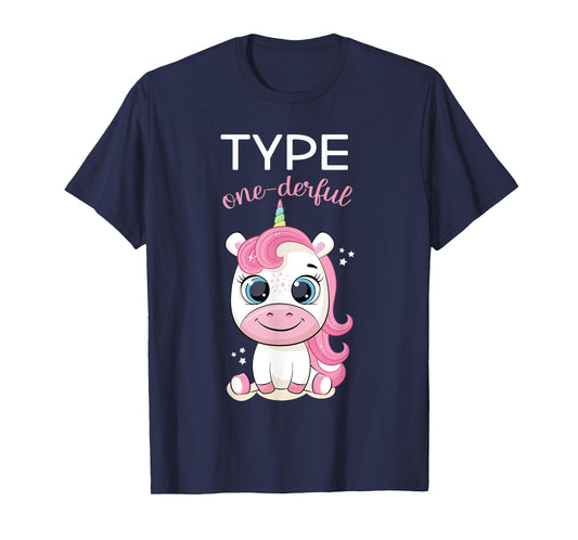 Type One-derful Diabetes Awareness T1D Unicorn Diabetes Sock T-Shirt