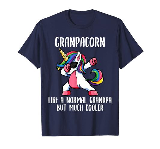 Unicorn Grandpa Girl Birthday Party Apparel GrandpaCorn Cute T-Shirt