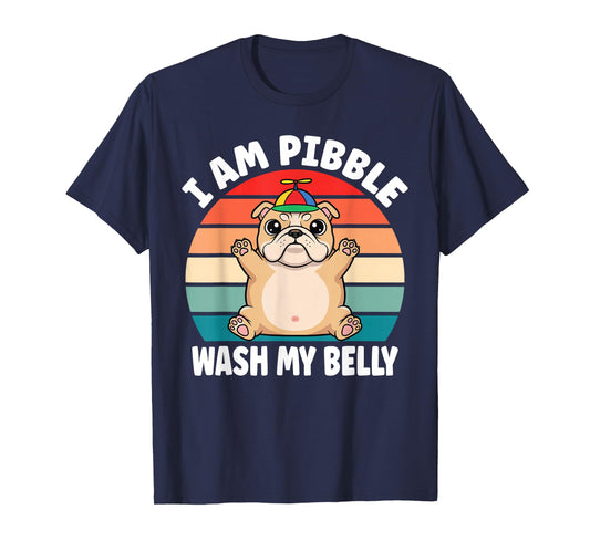 I am Pibble Wash My Belly Funny Bulldog Meme Kids T-Shirt