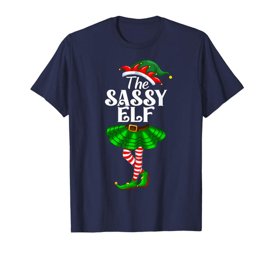 The Sassy Elf Xmas Funny Christmas Matching Family Pajama T-Shirt