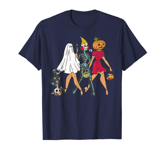 Halloween Witch Pin Up Retro Vintage Pumpkin Women T-Shirt