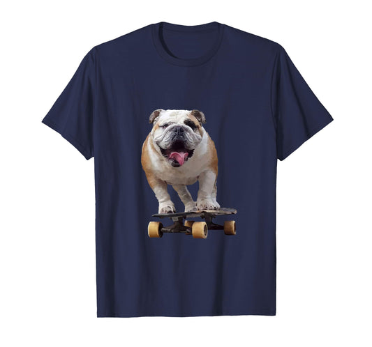 Funny Skateboarding Bulldog T-Shirt
