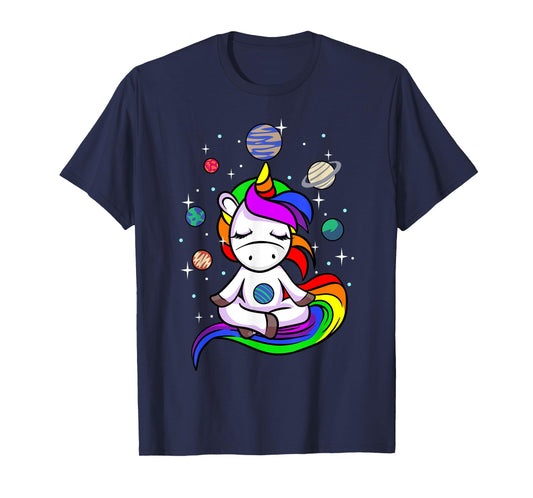 Meditating Unicorn | Buddhist Yoga Meditation Galaxy Space T-Shirt