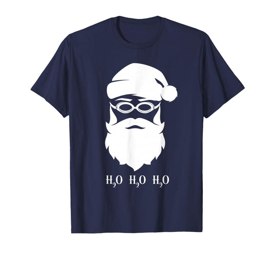 Swimming Christmas Santa Claus H20 Swimmer Xmas T-Shirt