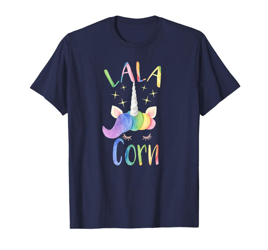 Lala Corn Funny Lala Grandma Unicorn Lover T-Shirt