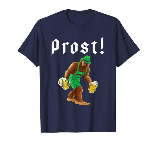 Bigfoot in Lederhosen Costume Oktoberfest Party Beer Drinking T-Shirt