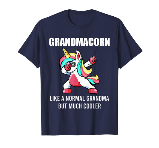 Funny Grandma Unicorn Cute Grandmacorn Dabbing Birthday Gift T-Shirt