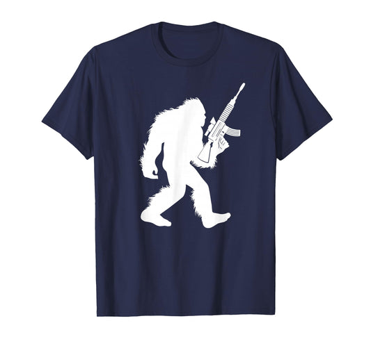 Bigfoot With Rifle Sasquatch 2nd Amendment Gun T-Shirt