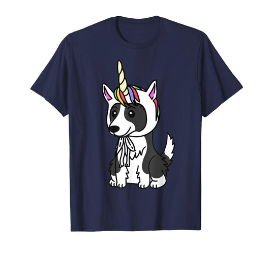 Unicorn Hat Border Collie Funny Dog Men Women Kids T-Shirt
