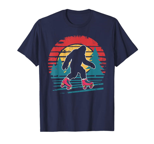 Retro Bigfoot Roller Skating Sasquatch 80s Skater T-Shirt