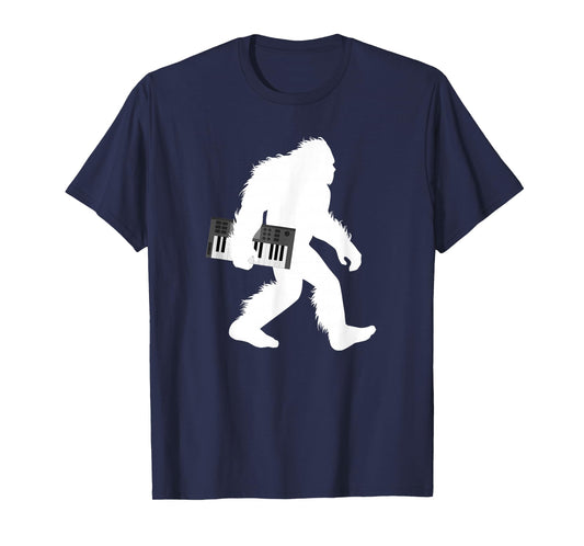 Bigfoot With Piano Shirt, Sasquatch Music Keyboard Tee Gift T-Shirt