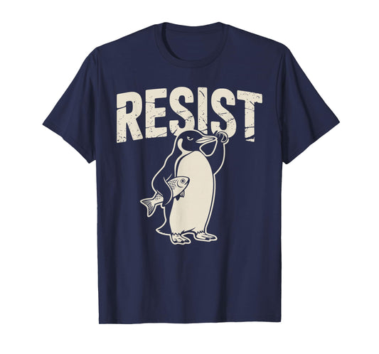 Resist Penguin Activism Graphic Protest Design T-Shirt