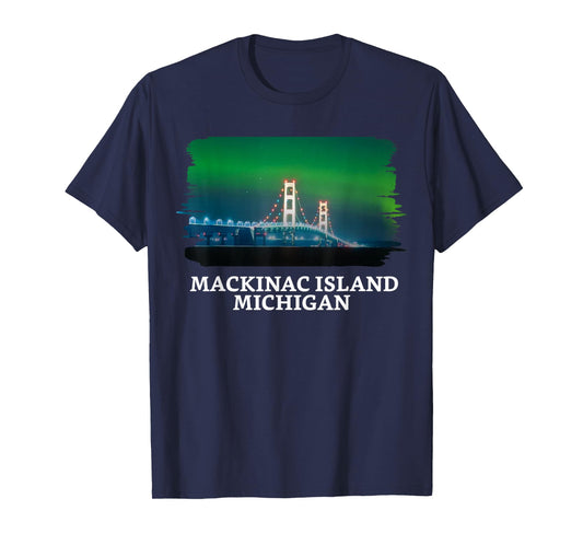 Mackinac Island Bridge Michigan Great Lakes Huron Ferry Trip T-Shirt