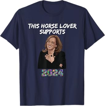 Horse Lover Kamala Harris Equine Democrat Supporter 2024 T-Shirt