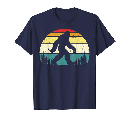 Bigfoot Sasquatch Silhouette Sunset Retro Men Women Kids T-Shirt