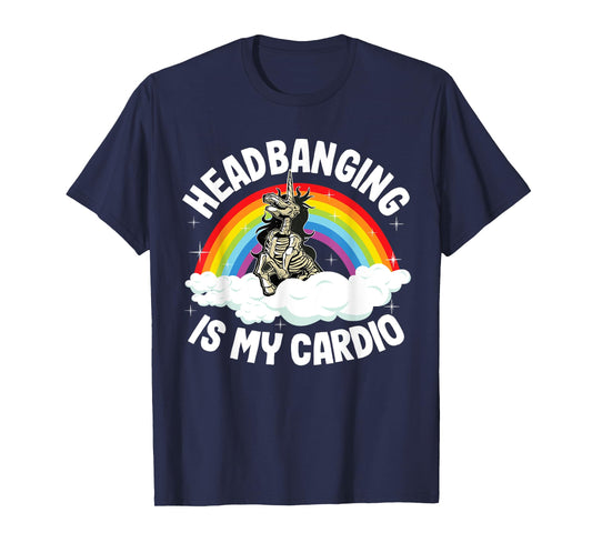 Headbanging Is My Cardio Funny Heavy Metal Unicorn T-Shirt