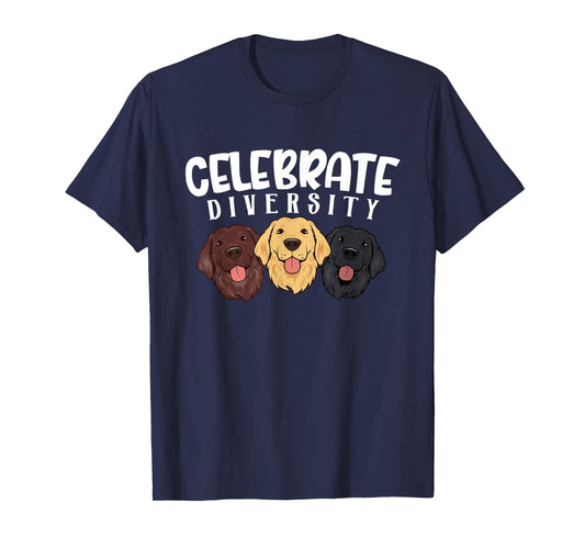 Celebrate Diversity Dog Funny Labrador Retriever Lover Gifts T-Shirt for Men Women Kids