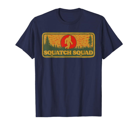 Squatch Squad Vintage Bigfoot Hunter Research Team Group 80s T-Shirt