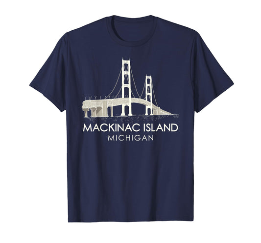 Mackinac Island Bridge Michigan Great Lakes Huron Ferry Trip T-Shirt