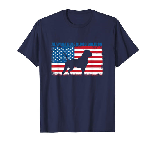 American Flag Alapaha Blue Blood Bulldog T-Shirt