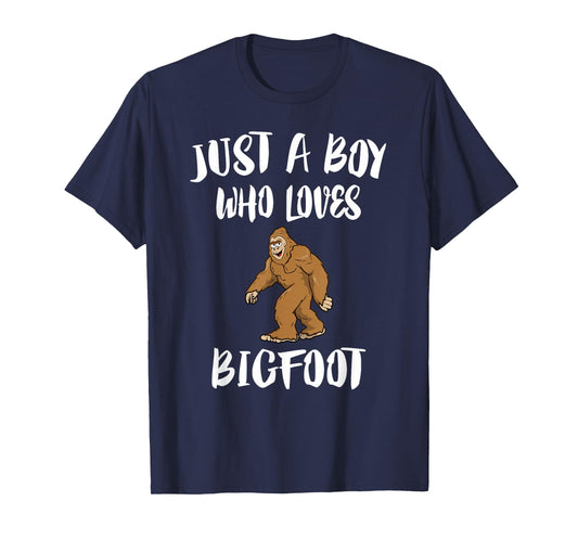 Just A Boy Who Loves Bigfoot Animal Gift T-Shirt