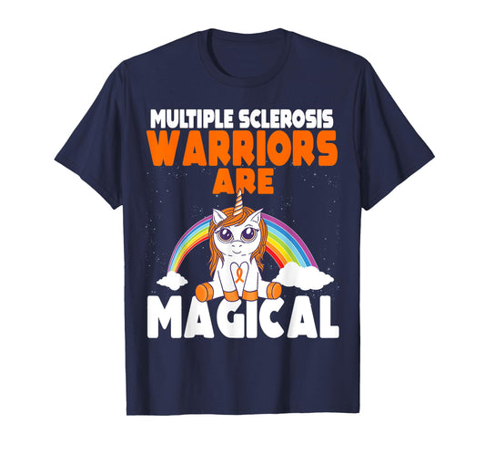 Multiple Sclerosis Awareness Orange Ribbon Magical Unicorn T-Shirt