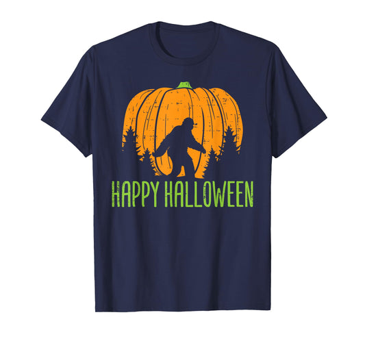 Happy Halloween Bigfoot Pumpkin Sasquatch Men Women Kids T-Shirt