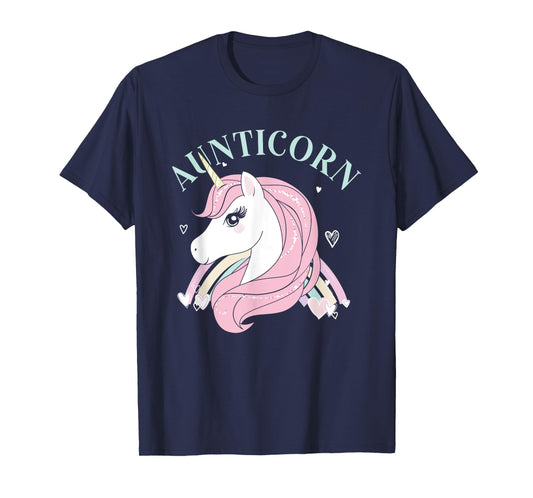 Aunticorn Aunt Unicorn Auntie Niece Nephew Sister Uncle Mom T-Shirt