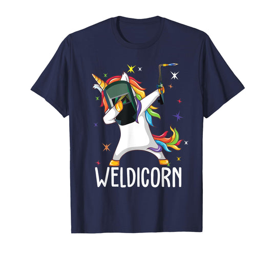Weldicorn Funny Welder Unicorn Dabbing T-Shirt