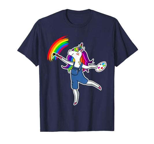 Magical Unicorn Painting Artist Rainbow Art Teacher Women T-Shirt