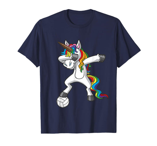Dabbing Unicorn Volleyball Player Team Goalie Girls T-Shirt