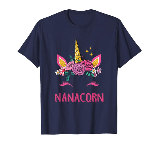 Nanacorn Nana Unicorn Girl Grandma Kids Mother's Day T-Shirt