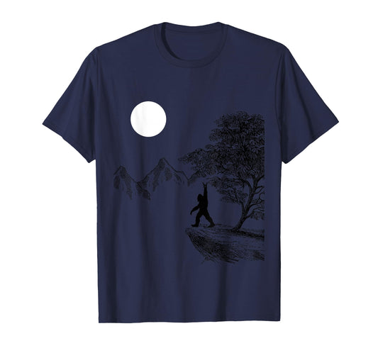 Rock On Bigfoot Hiding in Forest for Sasquatch Hunters T-Shirt