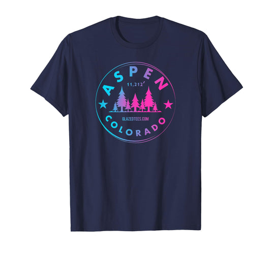 Aspen Colorado - Retro Big Mountain Forest T-Shirt