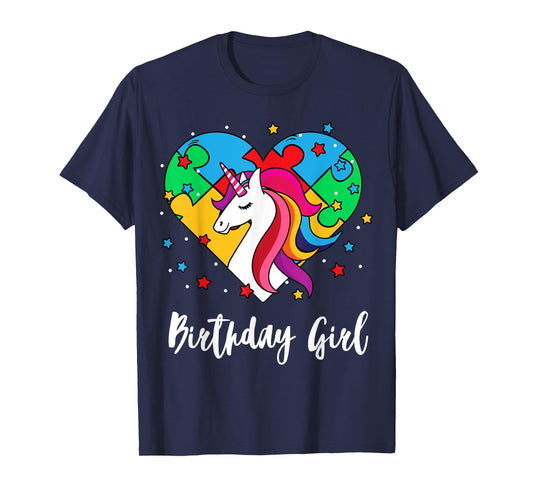 Unicorn Puzzle Heart Bday Girl Cool Autism Awareness Gift T-Shirt