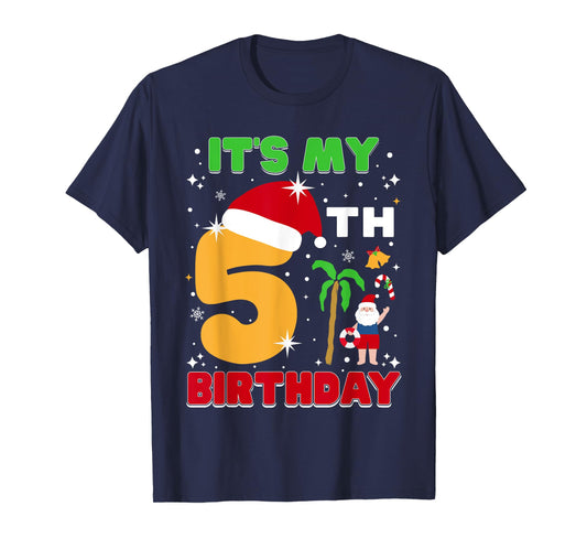 It's My 5th Birthday Summer Xmas 5 Years Old Kids Girls Boys T-Shirt