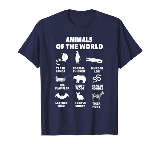 Animals Of The World Biology Wildlife Gift T-Shirt