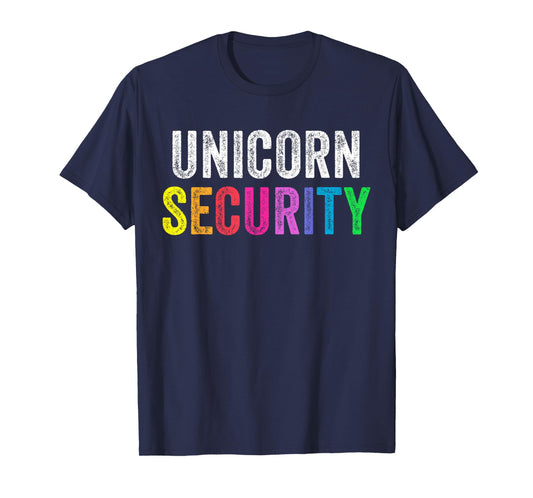 Dad Mom Daughter Adult Costume Unicorn Security T-Shirt