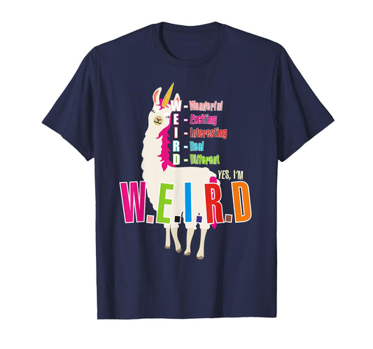 Yes I'm WEIRD Llamacorn Funny Cute Llama Unicorn T-Shirt