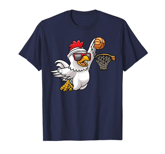 Chicken Playing Basketball Player Game Kids T-Shirt