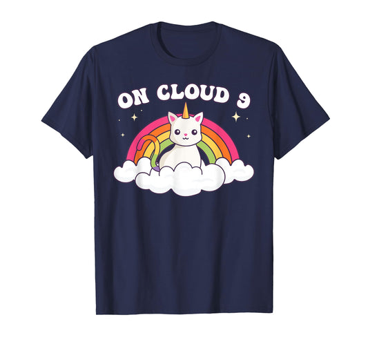 9th Birthday Girl Rainbow On Cloud Nine T-Shirt